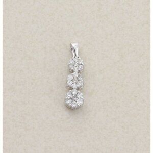 Pendant Only 10k White Gold .25 ct Diamond Pendant 3/4" x 1/4" inch